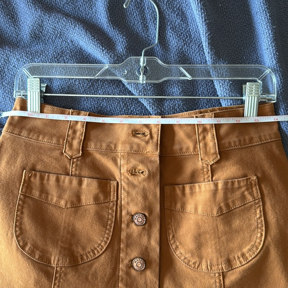 Madewell Rust Button-Front Mini Skirt size 0 - Picture 6 of 7
